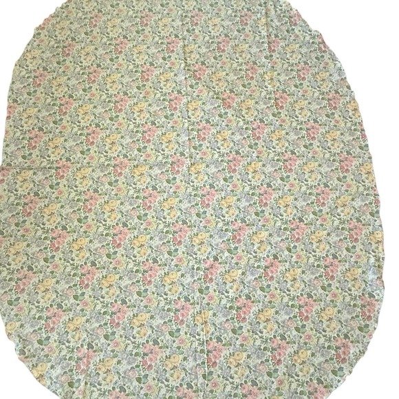 Laura Ashley Other - Vintage Laura Ashley Oval Tablecloth Cottagecore Floral Rose Chintz 76 x 56